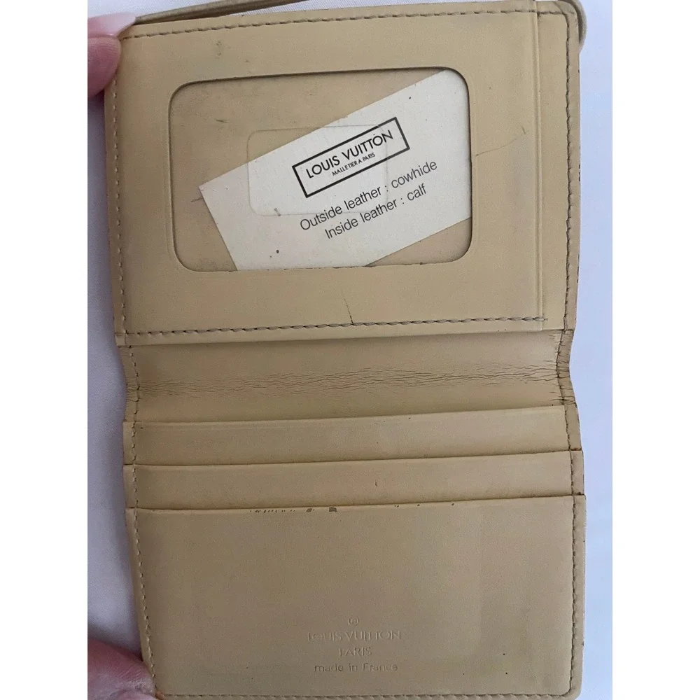 Louis Vuitton Epi Leather Card Holder Vanilla Yellow ID Window Wallet France#648
